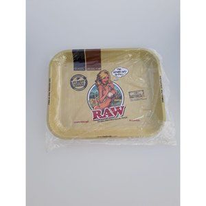 NWT LARGE RAW Metal Rolling Tray with Bikini Girl